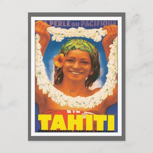 Vintag Tahiti Postkarte (Vorderseite)