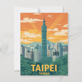 Vintag Taipei Taiwan Reiseplakat Postkarte