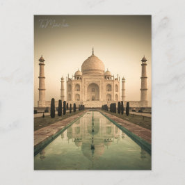 Vintag Taj Mahal, Indien; Wasserfarbenretro Postkarte