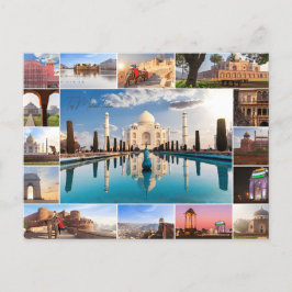 Vintag Taj Mahal, Indien; Wasserfarbenretro Postkarte