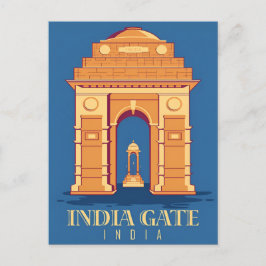 Vintag Taj Mahal, Indien; Wasserfarbenretro Postkarte