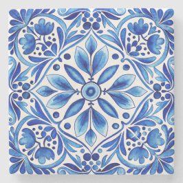 Vintag Talavera Azulejo blaue Fliesen Gastgeschenk Steinuntersetzer
