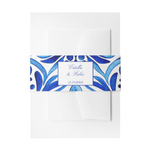 Vintag Talavera Azulejo Blauen Fliesen Hochzeit Einladungsbanderole