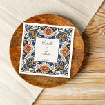 Vintag Talavera Azulejo Blauen Fliesen Hochzeit Serviette<br><div class="desc">Vintag Talavera Azulejo mediterran braune Fliesen Hochzeitsmonogramm gedruckte Servietten personalisiert Hochzeitsempfang Dekoration</div>