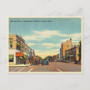 Vintag Tallahassee, Florida Monroe Street Postkarte