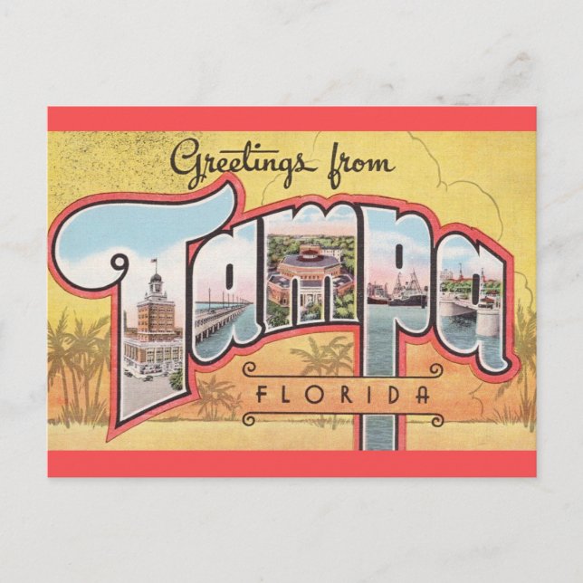 Vintag Tampa Florida Grußkarte Postkarte (Vorderseite)