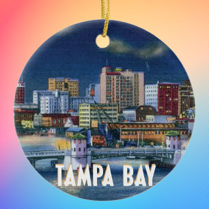 Vintag Tampa Florida Skyline Keramik Ornament