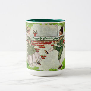 Vintag Tancing Irish Couple Zweifarbige Tasse