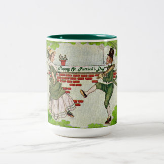 Vintag Tancing Irish Couple Zweifarbige Tasse