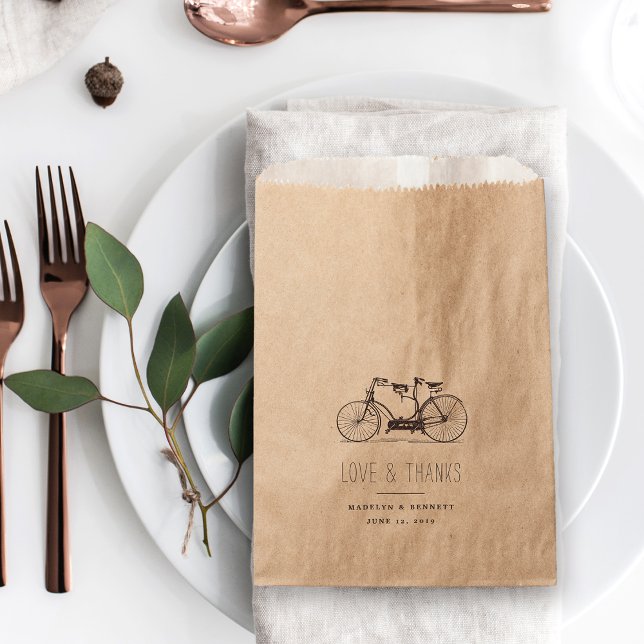 Vintag Tandem Bicycle Wedding Vielen Dank Geschenktütchen (Von Creator hochgeladen)