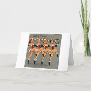 Vintag - Tanzmädchen bringen Weihnachtsfeier, Feiertagskarte