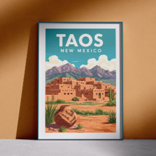 Vintag Taos New Mexico Poster