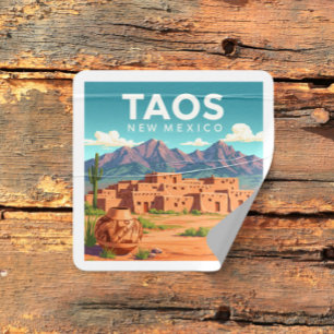 Vintag Taos New Mexico Quadratischer Aufkleber