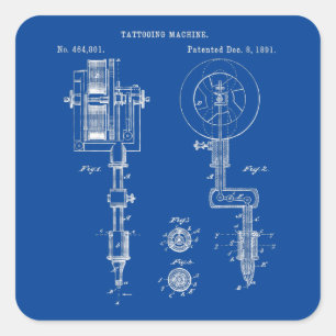 Vintag Tattoo Artist Gun Shirt Quadratischer Aufkleber