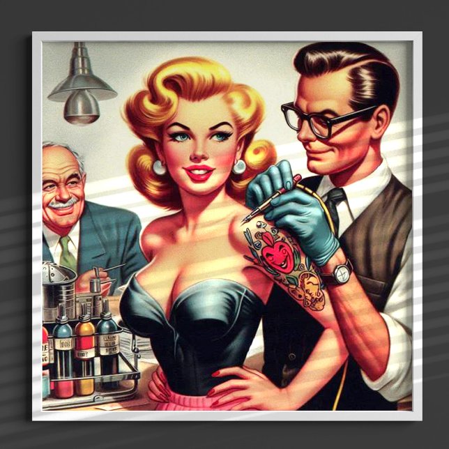 Vintag Tattoo Girl Poster (Von Creator hochgeladen)