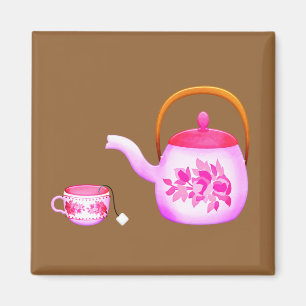Vintag Teacups Teekorb Magnet