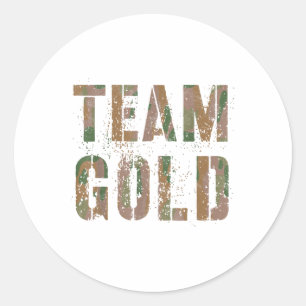 Vintag Team Gold War Game Camouflage Summer Camp C Runder Aufkleber