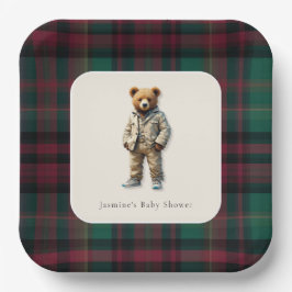 Vintag Teddy Baby Dusche Pappteller