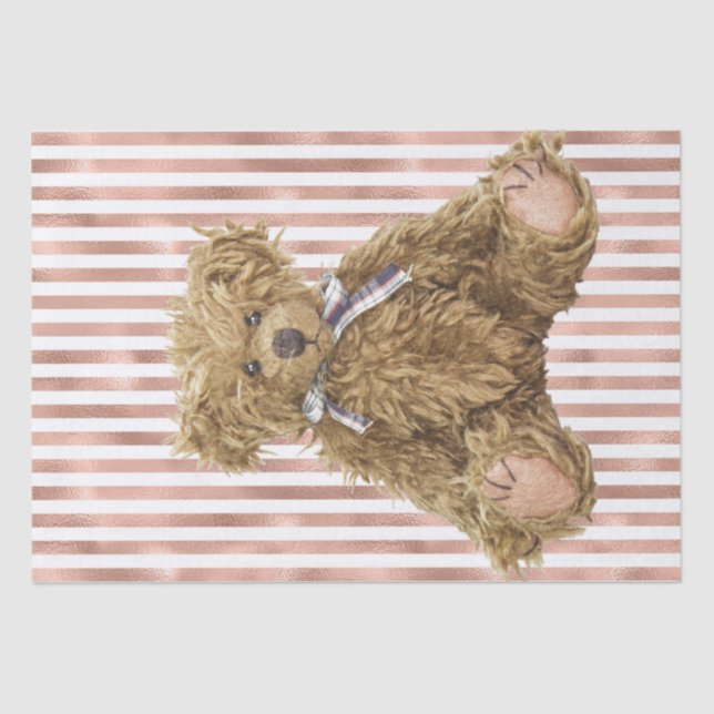 Vintag Teddy Bär Seidenpapier (Vorderseite)