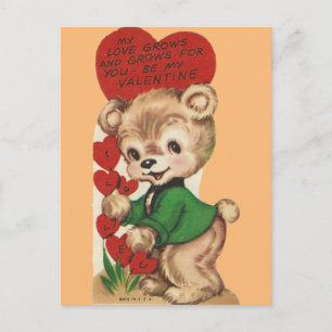 Vintag Teddy Bear Valentine Feiertagspostkarte