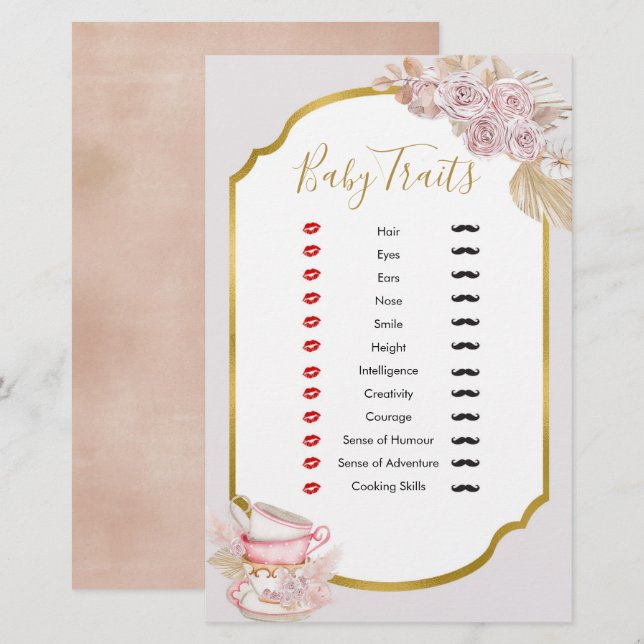 Vintag Tee Party Baby Tracks Dusche (Vorne/Hinten)