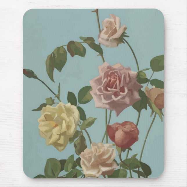 Vintag Tee Rose und Rose Mousepad (Vorne)