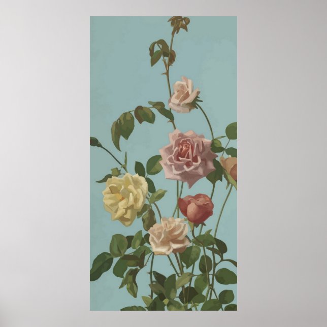 Vintag Tee Rose und Rose Poster (Vorne)