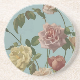 Vintag Tee Rose und Rose Sandstein Untersetzer