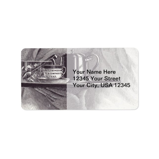 Vintag Teefach Adressaufkleber (Vorne)