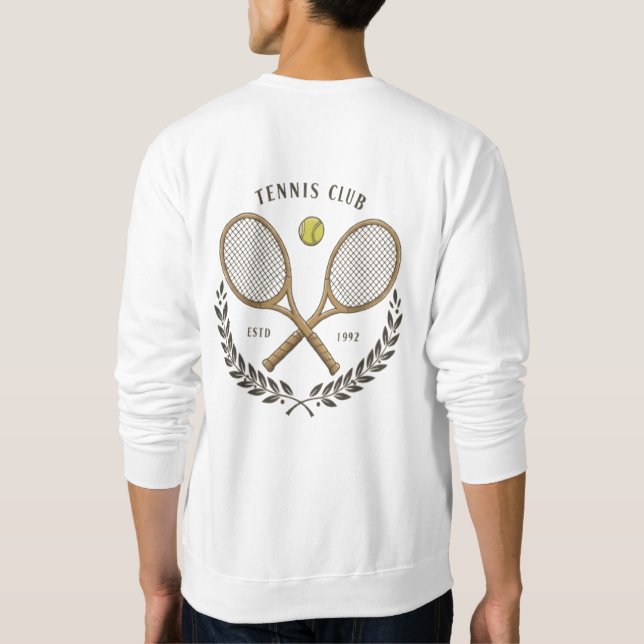 Vintag Tennis Club Hoodie | Personalisierte Retro (Rückseite)