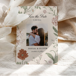 Vintag Terracotta Dusty Pink Save the Date