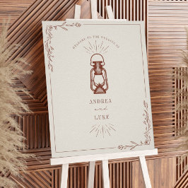 Vintag Terracotta Lantern Wedding 34x42 Welcome P Poster