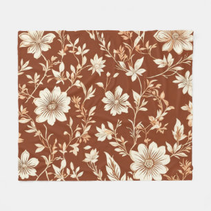 Vintag Terracotta Seamless Boho Blumenmuster Fleecedecke