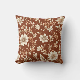 Vintag Terracotta Seamless Boho Blumenmuster Kissen