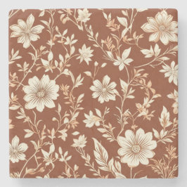 Vintag Terracotta Seamless Boho Blumenmuster Steinuntersetzer