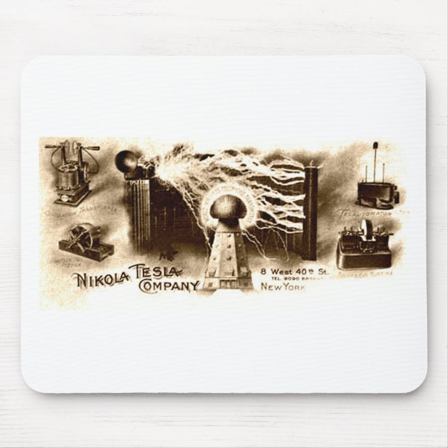 Vintag Tesla Letterhead Mousepad (Vorne)