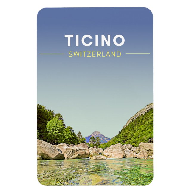 Vintag Tessin Schweiz Reisen Magnet (Vertikal)