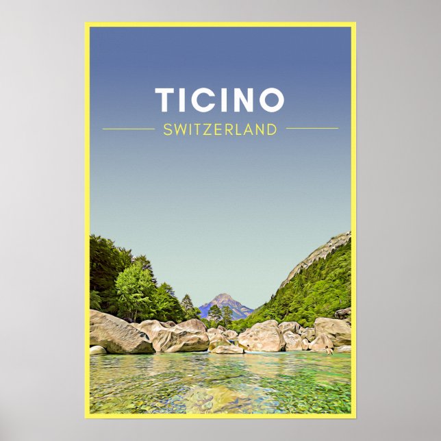 Vintag Tessin Schweiz Reisen Poster (Vorne)