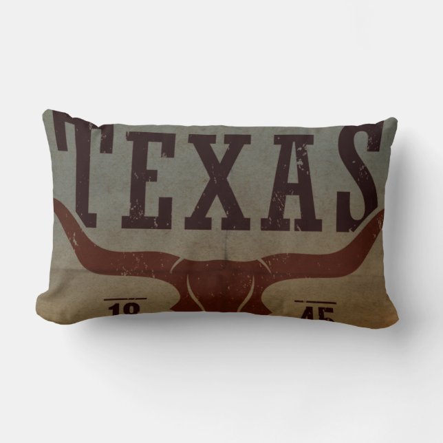 Vintag Texas Cowboy Lumbar Kissen (Vorderseite)