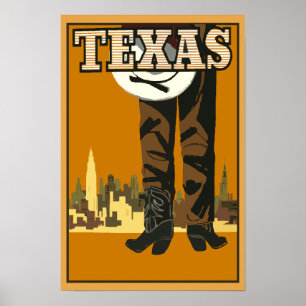Vintag Texas Cowboy Poster