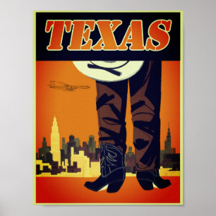 Vintag Texas Cowboy Poster