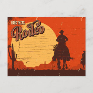 Vintag Texas Cowboy Rodeo Postkarte