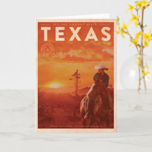 Vintag Texas Cowboy Travel Karte