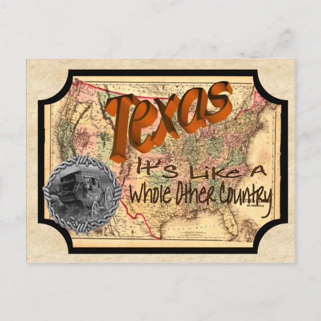 Vintag Texas Old Postcard Postkarte (Vorderseite)