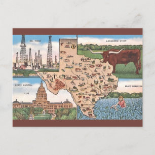 Vintag Texas Staat Postcard Postkarte