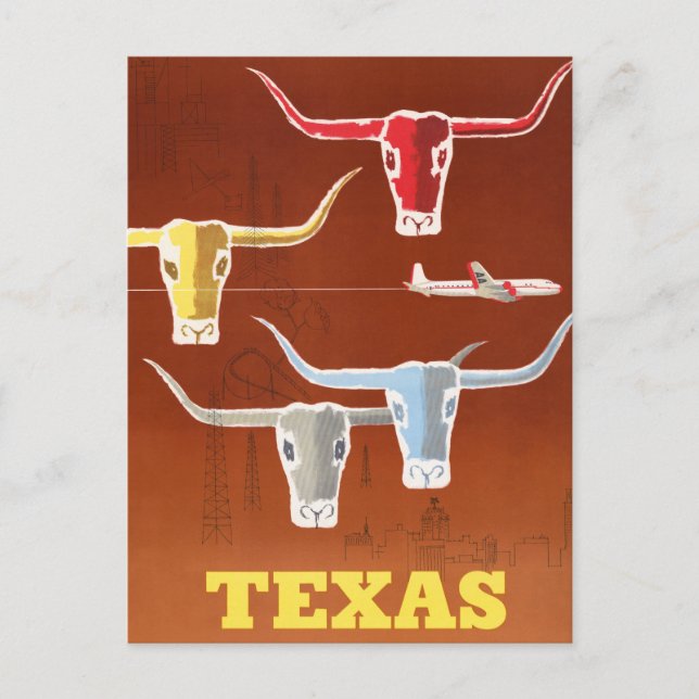 Vintag Texas Travel Postcard Postkarte (Vorderseite)