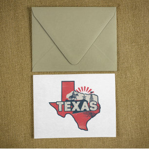 Vintag Texas USA Map Postkarte