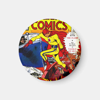 Vintag The Flame Wonderworld Comic Superhero Magnet