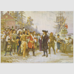 Vintag The Landing of William Penn Jean Ferris Seidenpapier