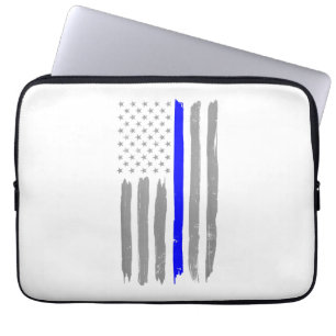 Vintag Thin Blue Line Shirt Police Support USA Fl Laptopschutzhülle